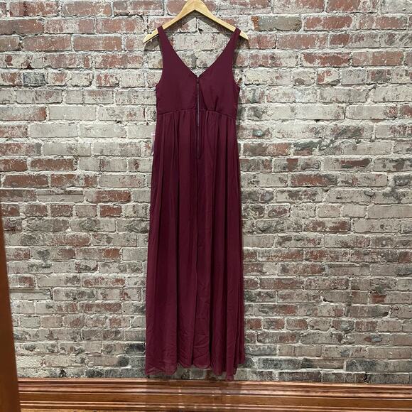 NEW Birdy Grey Laurie Empire Waist Dress in Cabernet Chiffon Size Small - Picture 8 of 9